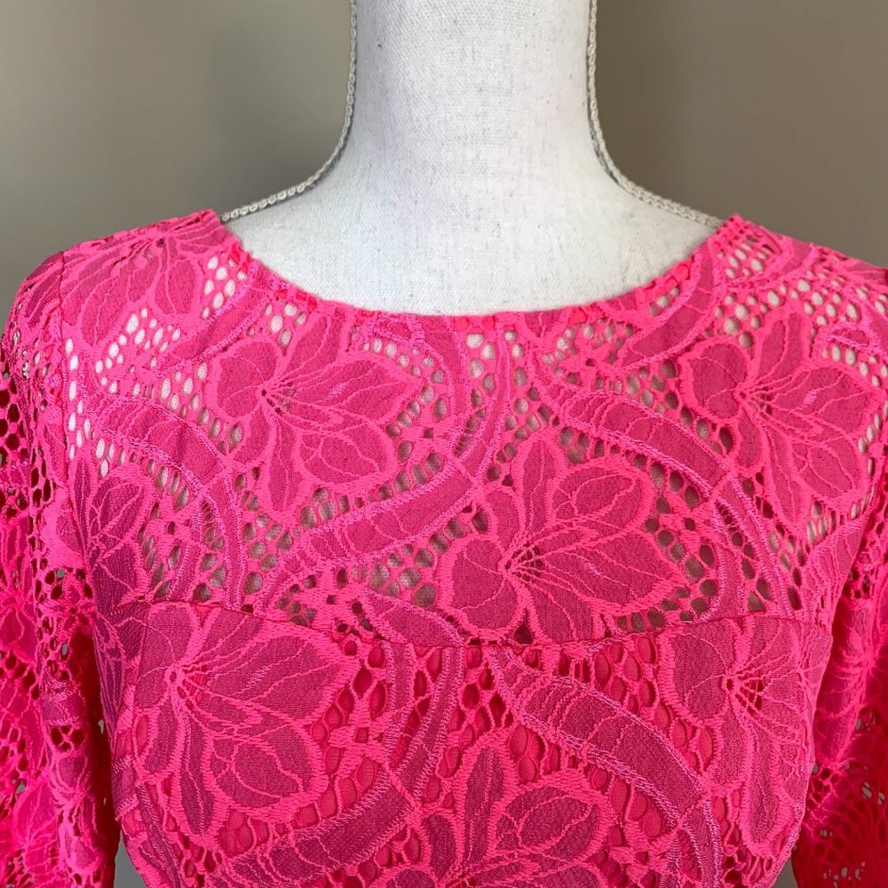Lilly Pulitzer Hot Pink Allyson Lace Dress - Picture 4 of 9